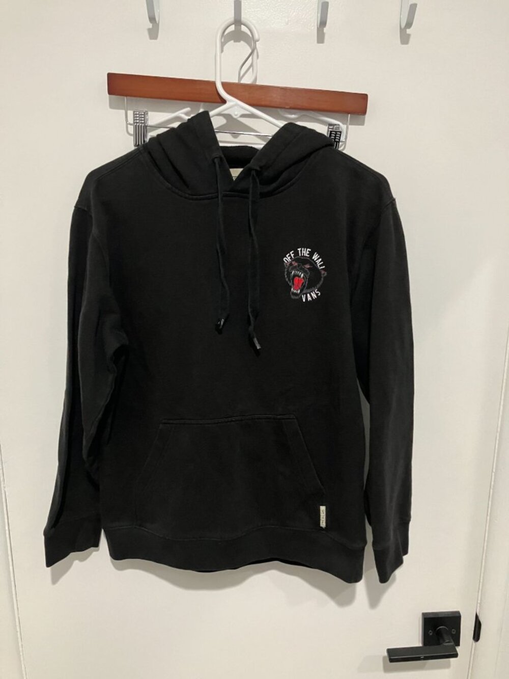 Vans "Off The Wall" Panther Logo 2-Sided Hoodie, Black, Size Small